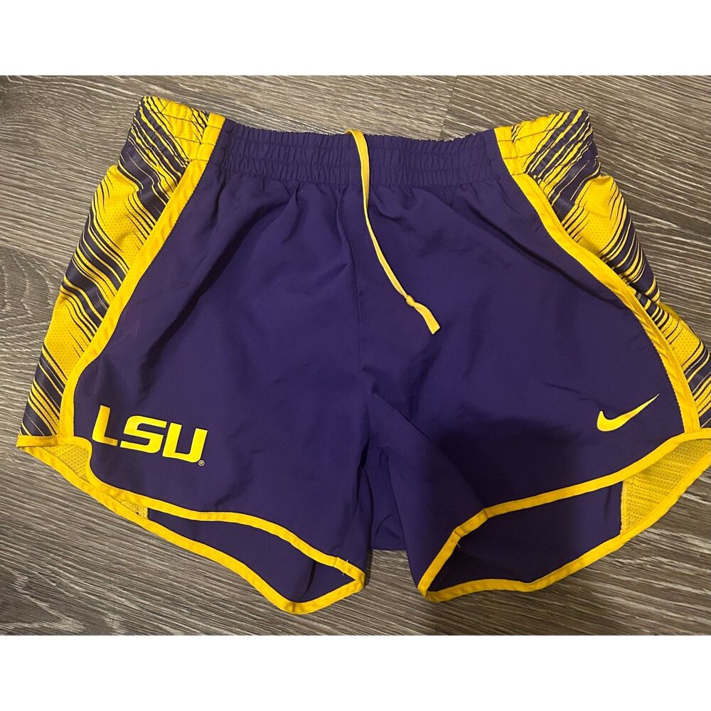 Nike LSU Dri Fit Lined Athletic Shorts Womens Small Purple